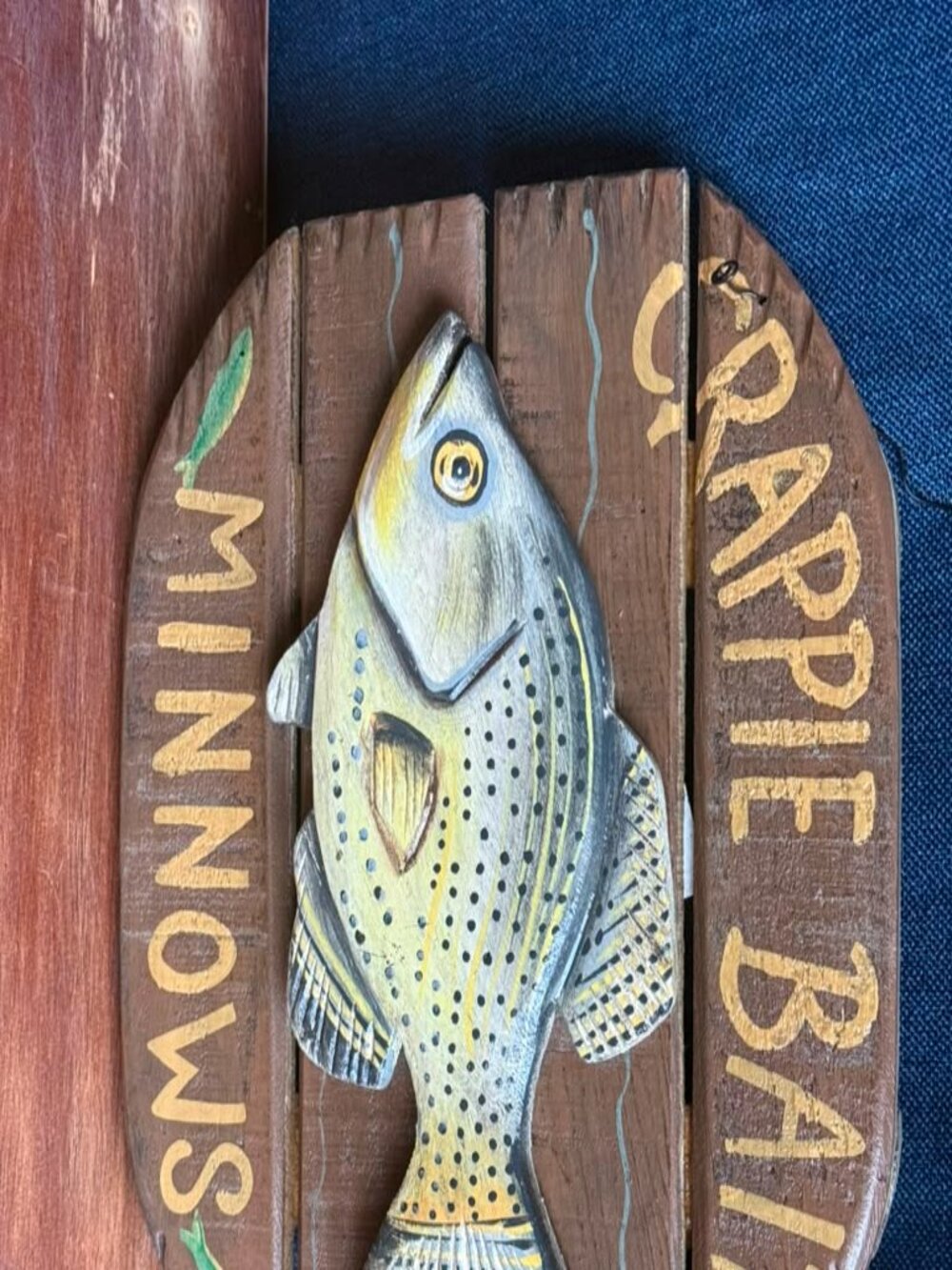 Wooden Fishing Sign - Crappie Bait & Minnows Cabin Wall Decor 🐟🎣